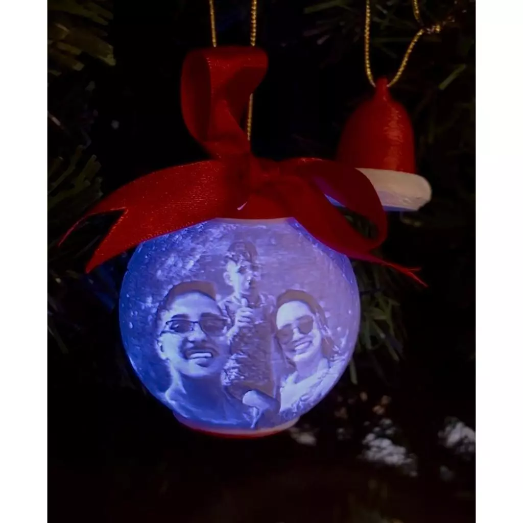 Bola de Natal Personalizada em Litofania C/ Foto