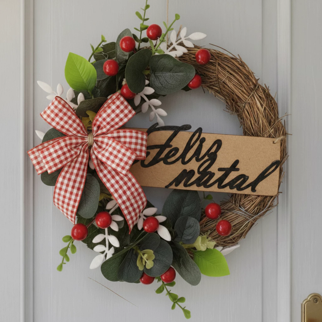 Guirlanda 30cm Natal Porta Entrada Luxo Decorada