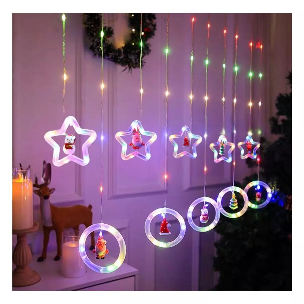 PISCA PISCA LED E ENFEITES PARA ARVORE DE NATAL FORMATOS DE LUA